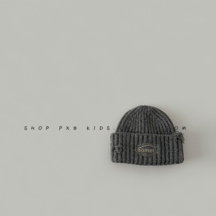 Gray ~ ins Korean autumn and winter new boys and girls baby tide cool wear wool hat gray children's knitted hat