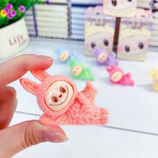 Cartoon Cute Expression Doll, Exquisite Mini Desktop Creative Ornaments, Flocked Cloth Doll Ornaments, Blind Box