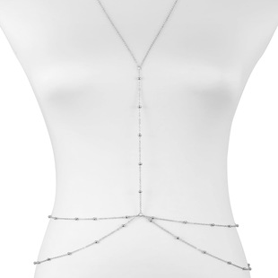 European and American Cross-border Jewelry Beach Bikini Simple Ballpoint Chain Layered Sexy Body Chain Women's Metal Waist Chain Chest