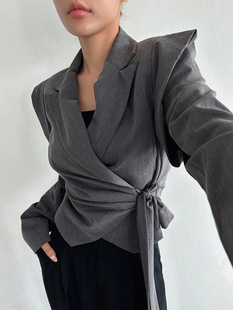 2024 Cross-border Women's Clothing for Foreign Trade Design Sense Business Leisure Women's Suit Jacket Wide Shoulder Pad Slim Fit