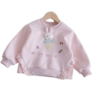 Girls' Sweat Spring and Autumn 2025 New Stylish Spring Clothes Baby Girl Pullover Top Spring Children's Clothes