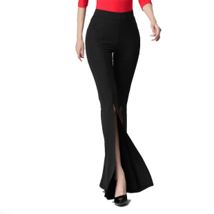 Dancing New Style Body Training Elegant Split Stitching Bell Pants Latin Dance Pants Etiquette Mentor Training Pants