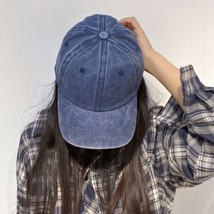 Japanese Style Soft Top Washed Vintage Cap Women's Spring and Summer Curved Eaves All-match Student Casual Men's Outdoor Baseball Cap