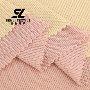 190g fine needle wool rib rayon high elastic soft breathable threaded cloth cardigan T-shirt home clothing fabric