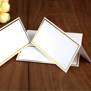 50 foreign trade sales Amazon White gilding side seat card Kraft paper card wedding black gilding in stock wholesale