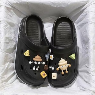 Net Pin Cave Shoes Women's Summer Outer Wear 2025 New Style Thick Sole EVA Sandals Non-Slip Deodorant Beach Slippers for Women
