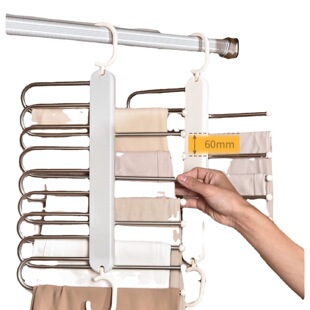 Folding pants rack multi-functional multi-layer pants hanger household magic seamless pants clip wardrobe storage artifact pants hanger