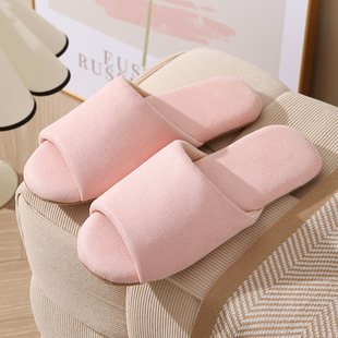 Japanese style open slippers four seasons soft bottom non-slip silent lovers floor home indoor wooden floor mute slippers