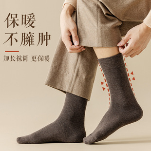 Socks men's stockings winter fleece-lined thick warm autumn and winter cotton socks winter towel socks boneless men's mid-calf length socks