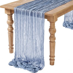 Bali Yarn Ruffle Table Runner Cheese Tablecloth European and American Solid Color Ruffle Holiday Party Table Runner Wedding Decoration Table Runner Batch