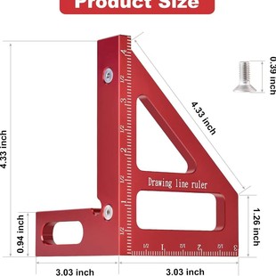 Free shipping labeling factory direct in stock carpentry special triangle ruler hardware thickened marking ruler aluminum alloy triangle ruler