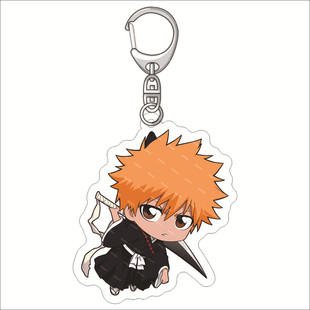 BLEACH death keychain Kurosaki Yihu wood sword eight luqiya dead wood white acrylic pendant