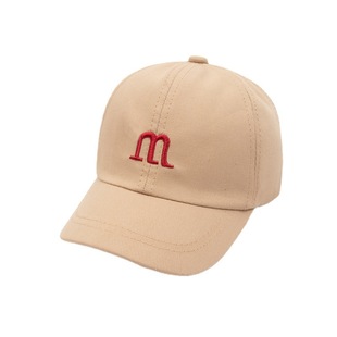 Baseball Cap Children's Spring and Autumn Crooked Cap Cotton All-match Sunshade Sunscreen m-logo Embroidered Sun Cap for Boys and Girls