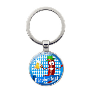 German beer festival keychain pendant crystal glass Munich beer carnival pendant key ring hanging jewelry