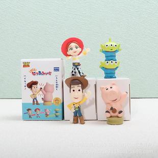4 general mobilization character greeting high-five three-eyed boy Woody Tris toy model twisted egg doll ornaments
