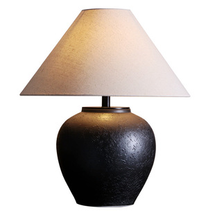 New Chinese Japanese Style Table Lamp Jingdezhen Ceramic Pot Vintage Bedroom Bedside Living Room Lamp Foreign Trade Homestay Lamp