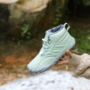 Five Fingers Outdoor Sports Cotton Shoes Men's and Women's Fleece-lined Warm Boots Wear-resistant Non-slip Snow Boots Winter Thickened Lovers Shoes