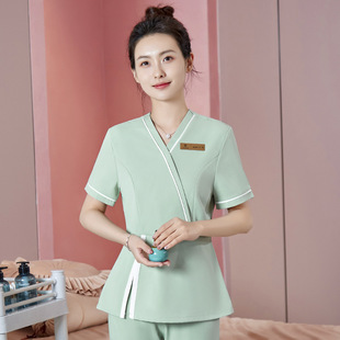 Korean version of beautician work clothes female high-end beauty salon summer hairdressing ear picking foot bath technician pedicure temperament set