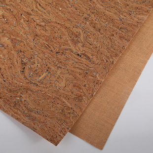 Kesuo leather cork fabric gilded silver thread bark pattern bags home decoration artificial leather soft bag fabric