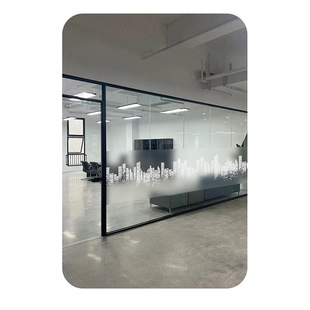 Uv frosted color printing wisps empty color white color glass door waist line office anti-peep electrostatic paste transparent paste wholesale style