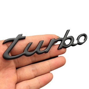 Car personalized modified car stickers TURB car logo O3D three-dimensional metal car body stickers turbocharged car side logo word logo