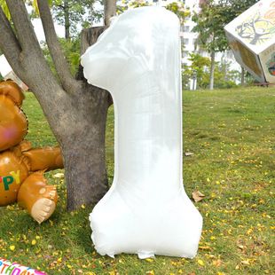 ins wind 32 inch white aluminum Film Digital balloon birthday outdoor party scene layout photo props