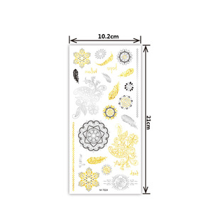 Creative personality exquisite fashion waterproof sweat gold and silver tattoo stickers bronzing silver tattoo stickers factory direct sales