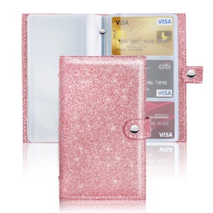 Business card storage bag waterproof wear-resistant bank card storage book card wallet PVC rose gold