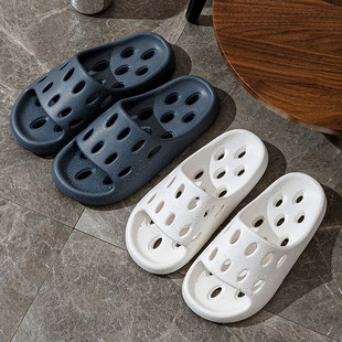 2024 New Arrival Summer Bathroom Slippers Hollow Sandals and Slippers for Women Bathing Non-Slip and Easy-Dry Couples Slip-Flops for Men