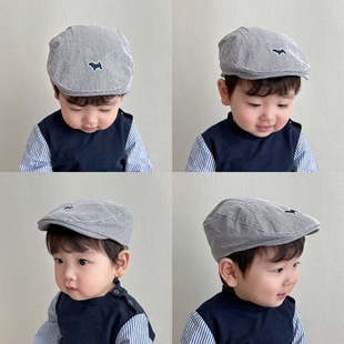 Baby's Korean-style Hat Spring and Autumn Western Style Forward Hat Boy's Beret Adjustable All-match Cap Wearing Cap