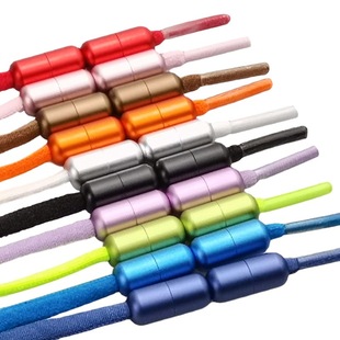 Elastic color semicircle capsule lace-free metal capsule buckle lazy shoelace lace-free shoelace shoes matte