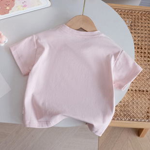 Girls Cute Short-sleeved T-shirt 25 Summer New Lace Lace Half-sleeved Baby Girl Sweet All-match Cartoon Top 3