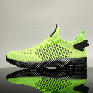 7767 cross-border live broadcast men's shoes blade shoes New plus size autumn flying woven mesh student transport sports shoes