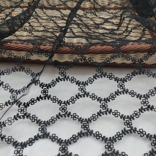 Polyester Glow Mesh Wedding Dress Lace Embroidered Fabric Polyester Glow Mesh Embroidered Children's Wear Head Yarn Embroidered Fabric