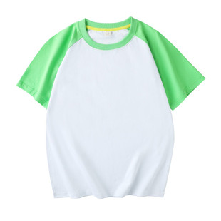 Eit 2024 new casual academic style raglan short sleeve adult men's and women's cotton summer stitching blank wholesale T-shirt