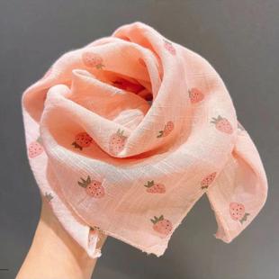 Autumn and Winter Thin Baby Scarf Spring and Autumn Girls' Square Scarf Cute Korean Style Scarf Scarf Skin-friendly All-match Silk Scarf