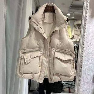Autumn and Winter New 2025 Korean Style Loose Cotton Vest Women's Outfit Fashionable Ware All-match Vest Warm Jacket