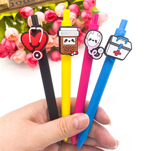 Cross-border Doctor Nurse pen PVC creative simple solid color push gel pen candy color macaron gel pen