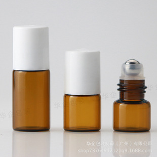Brown Roller Bead Bottle 3ML 2ml Perfume Walking Bead Bottle 1ml Essence Sample Glass Bottle Brown Cosmetic Bottles