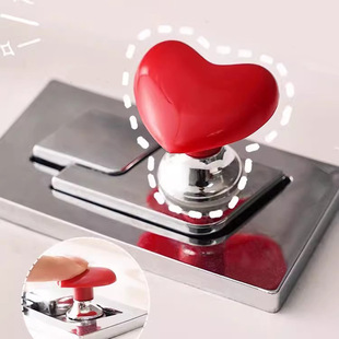 Toilet Press Heart-shaped Door Handle Toilet Tank Love Button Flush Switch Extend Heart-shaped Press