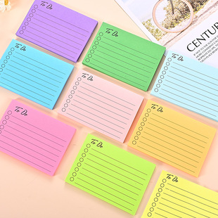 Spot simple striped post-it notes student cute note paper fluorescent color paper note book custom logo