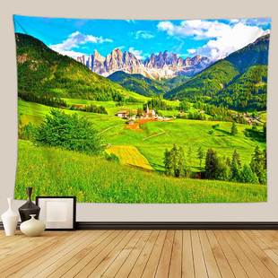 Modern Simple Natural Landscape Pattern Tapestry Hanging Picture Background Wall Hanging Beach Towel Hanging Cloth