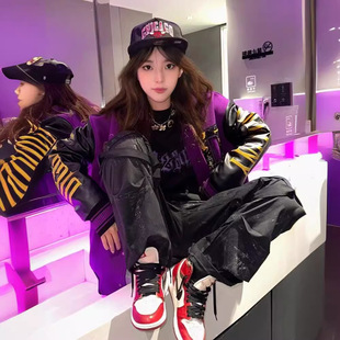 American-style High Street Trendy Brand Fate Throw Dice Gradient Embroidered Baseball Suit Men's and Women's Spring and Autumn Contrast Color Stitching Jacket Coat