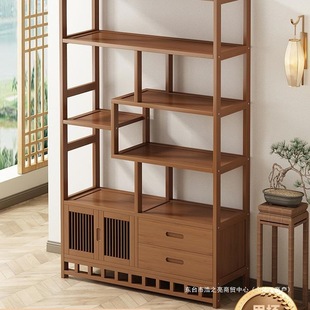 Bogu Rack Solid Wood Chinese Tea Display Cabinet Tea Rack Storage Rack Tea Room Tea Cabinet Tea Set Ornaments Storage Cabinet