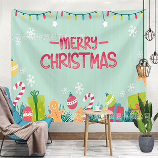 Amazon Christmas Tapestries Cross-border Hot Sale New Santa Claus Background Cloth Living Room Home Decorative Tapestries