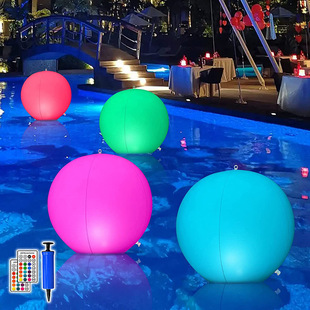 Cross-border Christmas inflatable luminous ball outdoor swimming pool LED lamp venue layout decorative ornaments beach ball wholesale