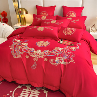 Factory Outlet Wedding Room Wedding Red Wedding Wedding Big Red Bed Sheet Bed Cover Wedding Bed Use