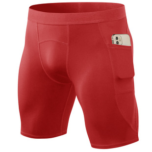 Men's Sports Shorts Tight Quick-drying Training Pants with Pocket Breathable Elastic Running Fitness Shorts 11408