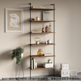 Nordic Iron Bookshelf Floor Storage Rack Living Room Solid Wood Decorative Rack Multi-Layer Storage Rack Simple Home Display Rack