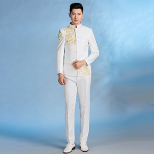 2025 new costume men's suit suit singer host dress adult chorus costume performance suit men